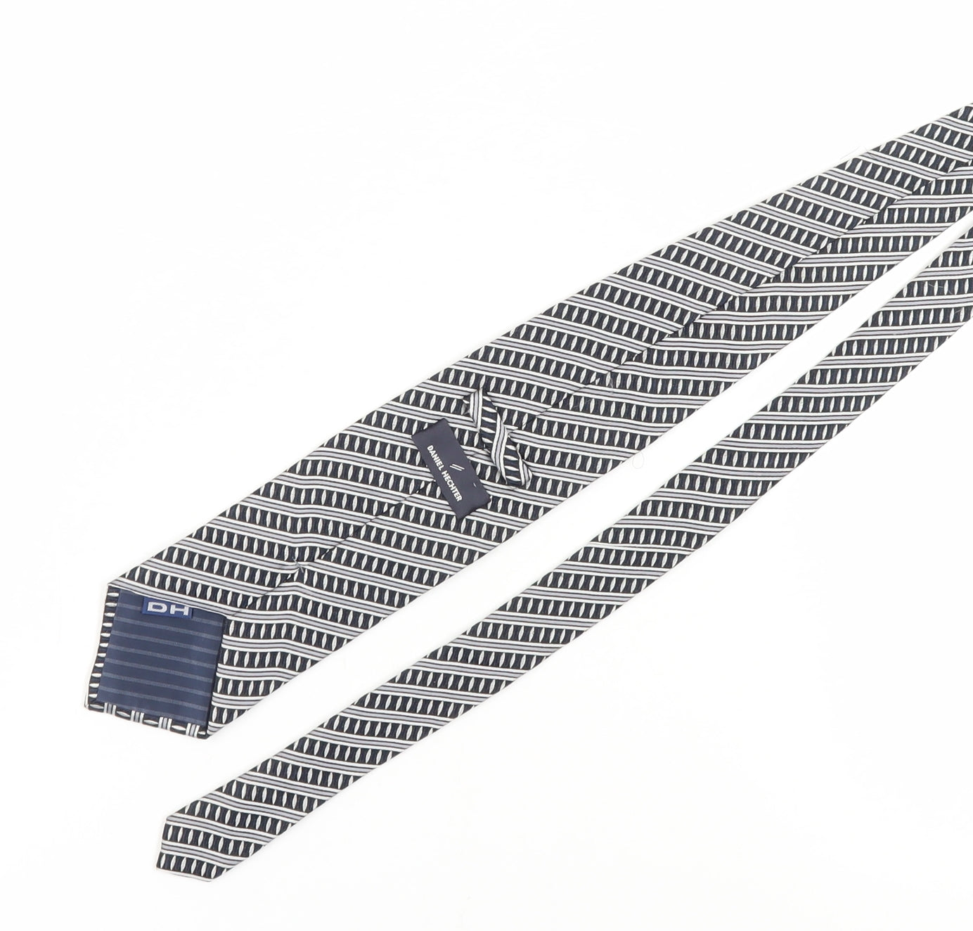 Daniel Hechter Men's Black & White Slim Tie