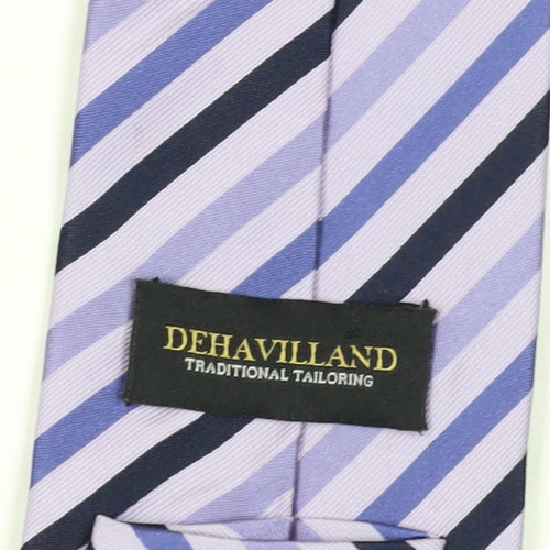 Dehavilland Men's Purple Striped Silk Tie