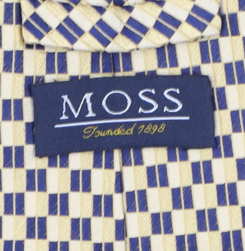 Moss Men's Beige Check Silk Tie One Size