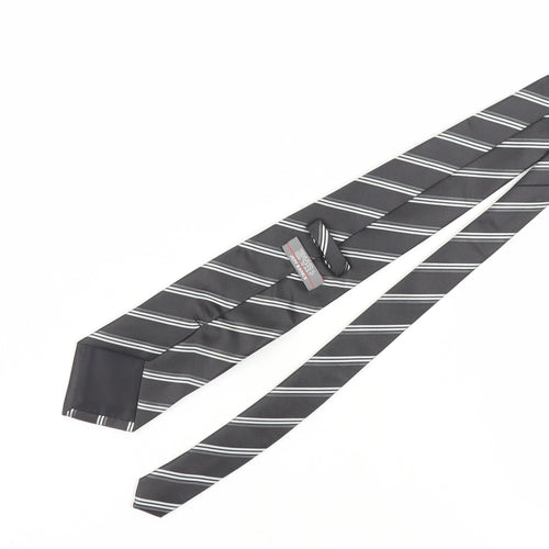 Jeff Banks Men's Black Striped Pointed Tie