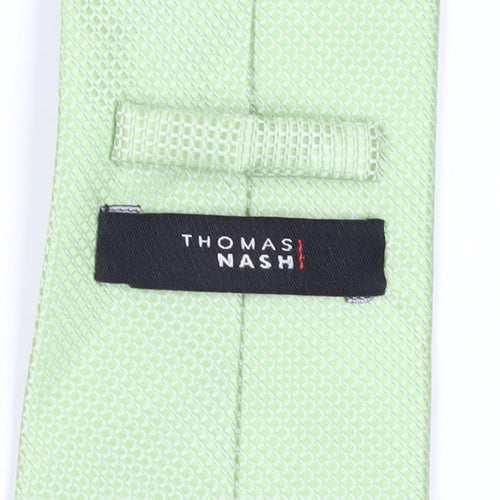 Thomas Nash Men's Green Geometric Polyester Tie