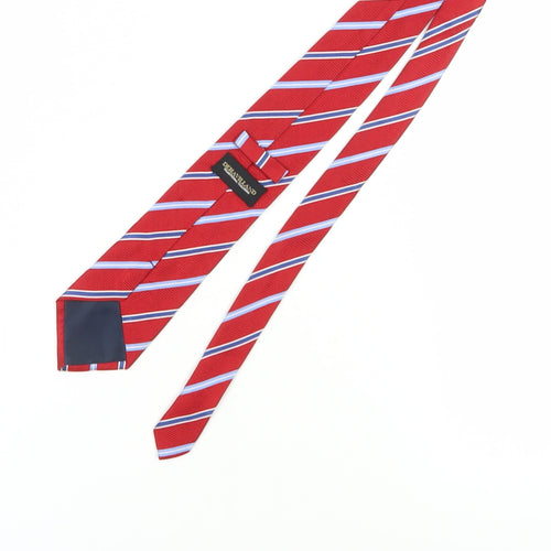 Dehavilland Men's Red Striped Silk Tie