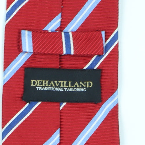 Dehavilland Men's Red Striped Silk Tie