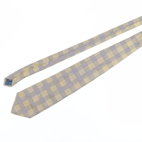 Pierre Cardin Men's Beige Silk Plaid Tie
