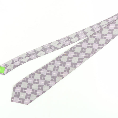 Daniel Hechter Men's Purple Check Silk Tie One Size