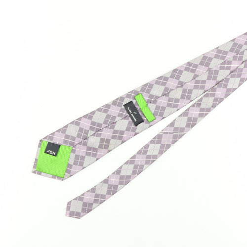 Daniel Hechter Men's Purple Check Silk Tie One Size