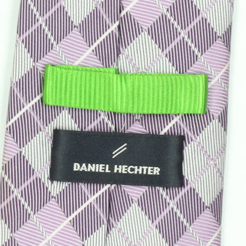 Daniel Hechter Men's Purple Check Silk Tie One Size