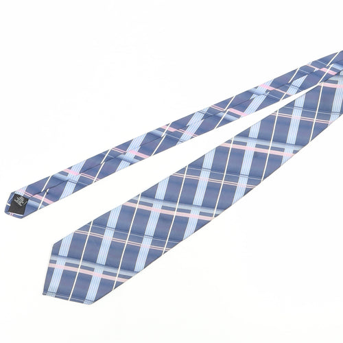Jeff Banks Men's Blue Silk Plaid Tie