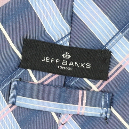 Jeff Banks Men's Blue Silk Plaid Tie