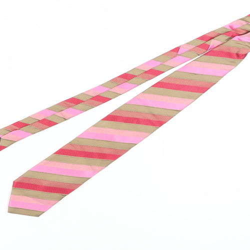 Jeff Banks Men's Pink Striped Silk Tie