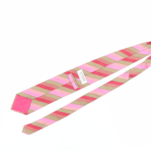Jeff Banks Men's Pink Striped Silk Tie