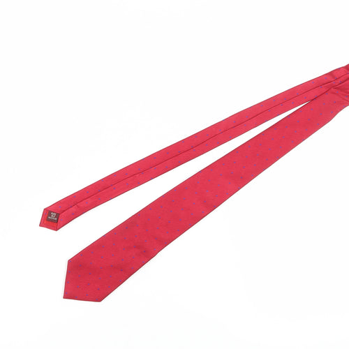 T.M.Lewin Men's Red Polka Dot Silk Tie