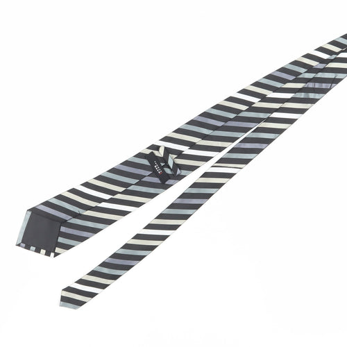 Thomas Nash Men's Black Grey Striped Tie One Size
