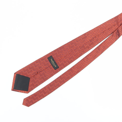 Van Heusen Men's Red Geometric Silk Tie, Excellent Condition