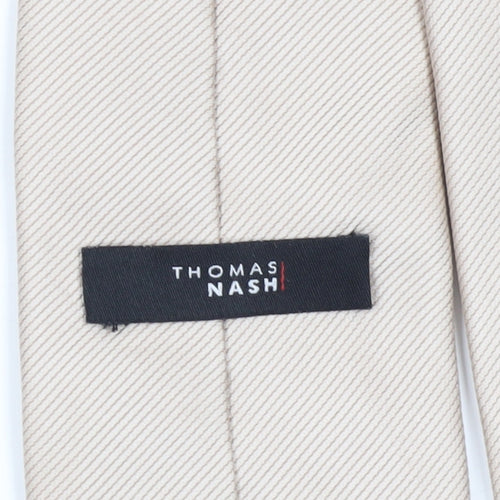 Thomas Nash Men’s Beige Silk Striped Tie