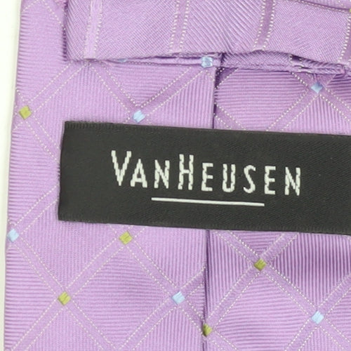 Van Heusen Men's Purple Silk Geometric Tie