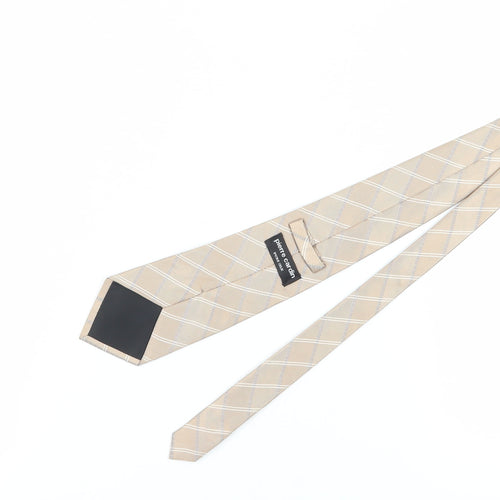 Pierre Cardin Men's Beige Checked Silk Tie