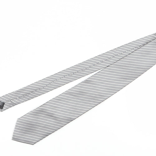 Thomas Nash Grey Striped Silk Men's Tie