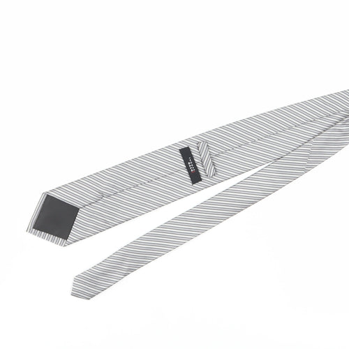 Thomas Nash Grey Striped Silk Men's Tie