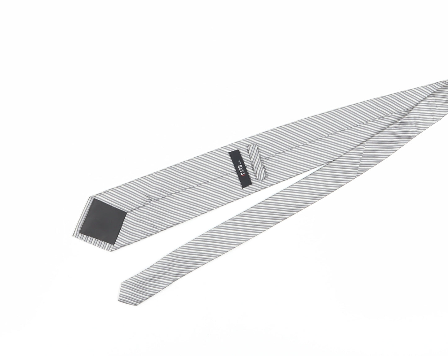 Thomas Nash Grey Striped Silk Men's Tie