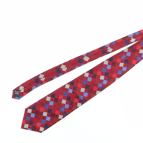 Van Heusen Men's Red Geometric Silk Tie
