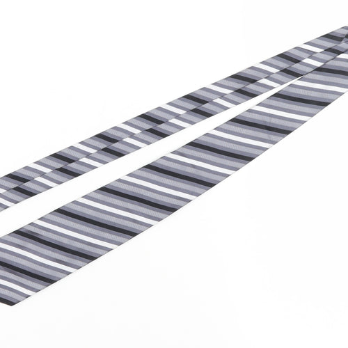Jasper Conran Men's Grey Silk Striped Slim Tie