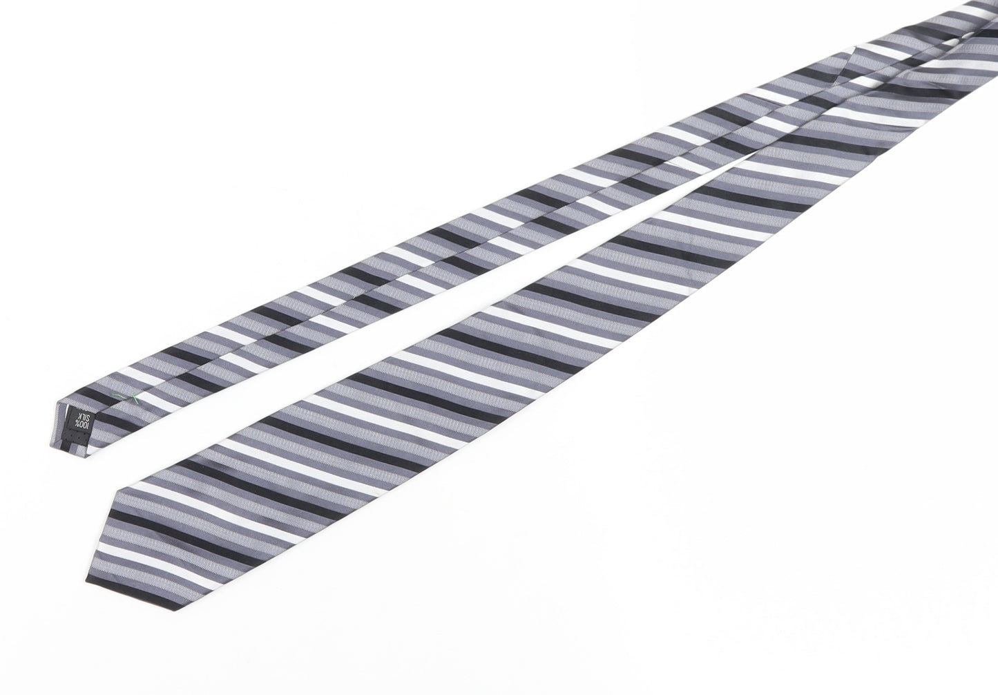 Jasper Conran Men's Grey Silk Striped Slim Tie