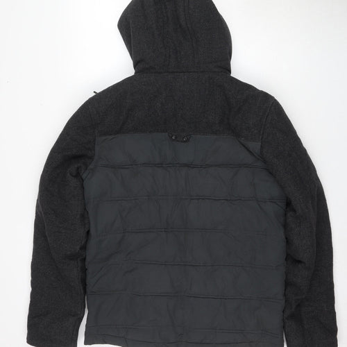 Next Men's Black Hooded Jacket Size S, Cotton Blend