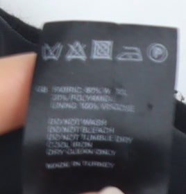 Reiss Women's Black Wool Belted Overcoat - Size S