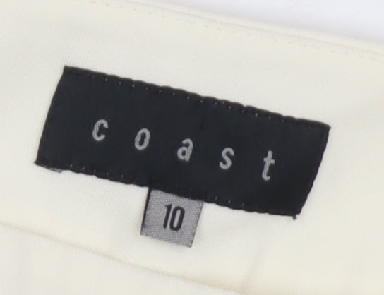 Coast Women's Ivory Trousers Size 10 with Buckle Trim