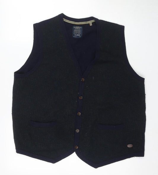 Hammond & Co. Men's XL Black Wool Vest