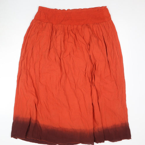 Wallis Women’s Orange Midi A-Line Skirt Size M