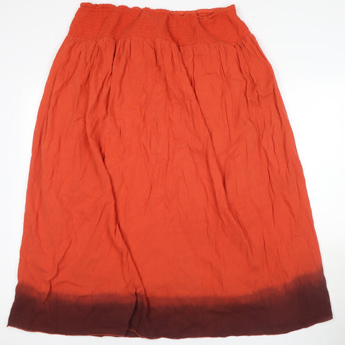 Wallis Women’s Orange Midi A-Line Skirt Size M