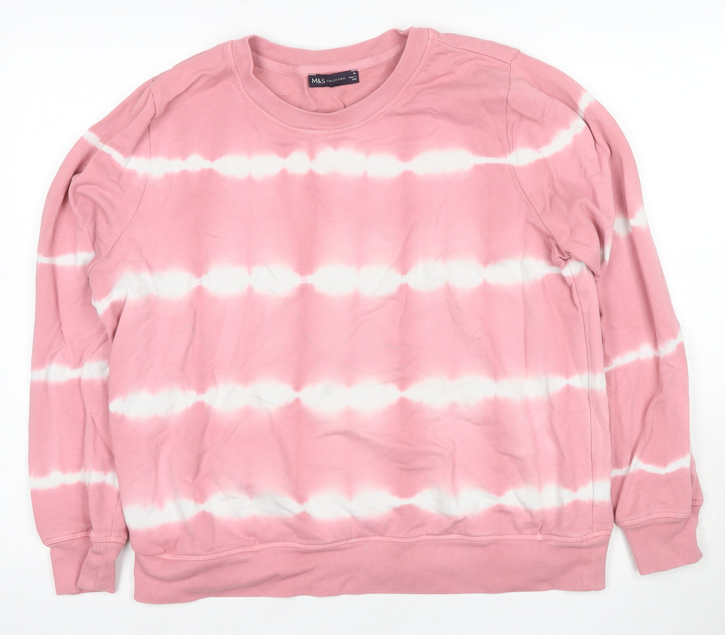 Marks and Spencer Women's Pink Tie-Dye Sweatshirt Size 16
