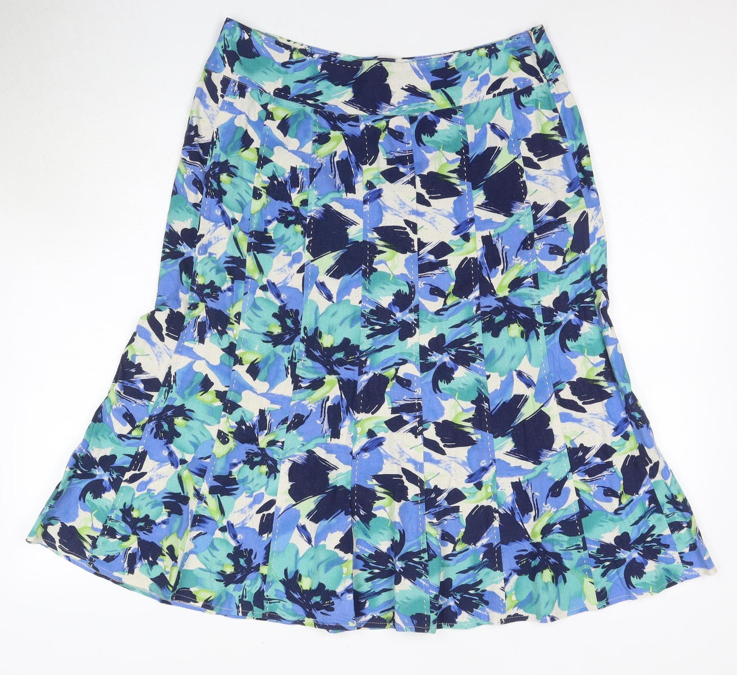EW Women's Multicoloured Floral Flare Skirt Size 14