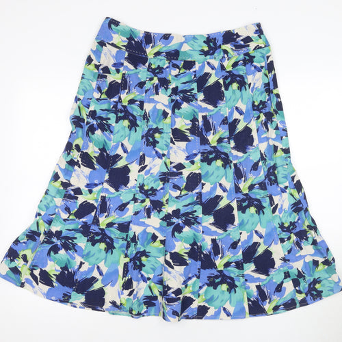 EW Women's Multicoloured Floral Flare Skirt Size 14