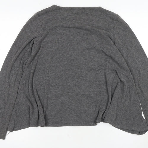 Boohoo Women’s Grey Long Sleeve Basic Tee Size 14