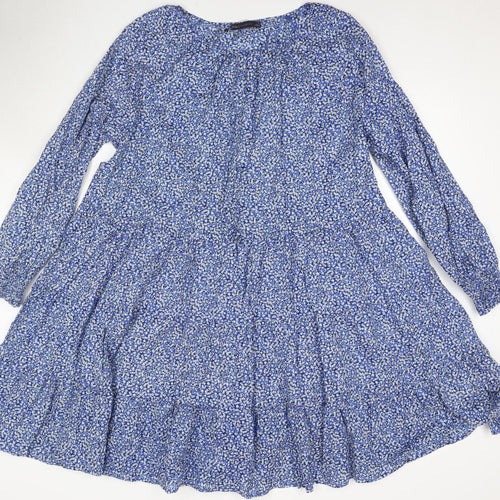 Marks and Spencer Women's Blue Floral Dress Size 12
