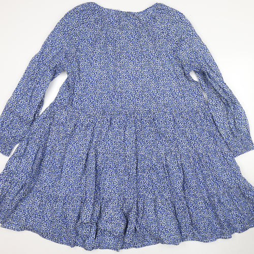 Marks and Spencer Women's Blue Floral Dress Size 12