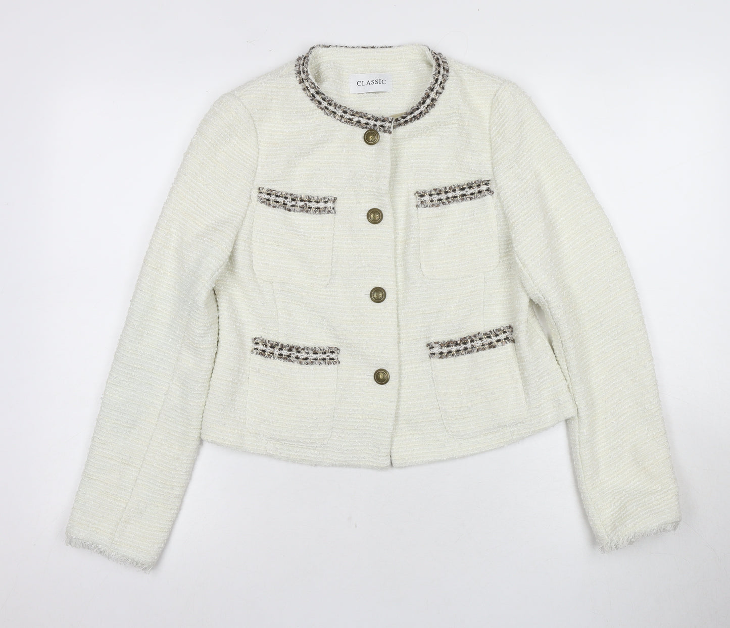 Marks & Spencer Women's Ivory Size 8 Basic Jacket