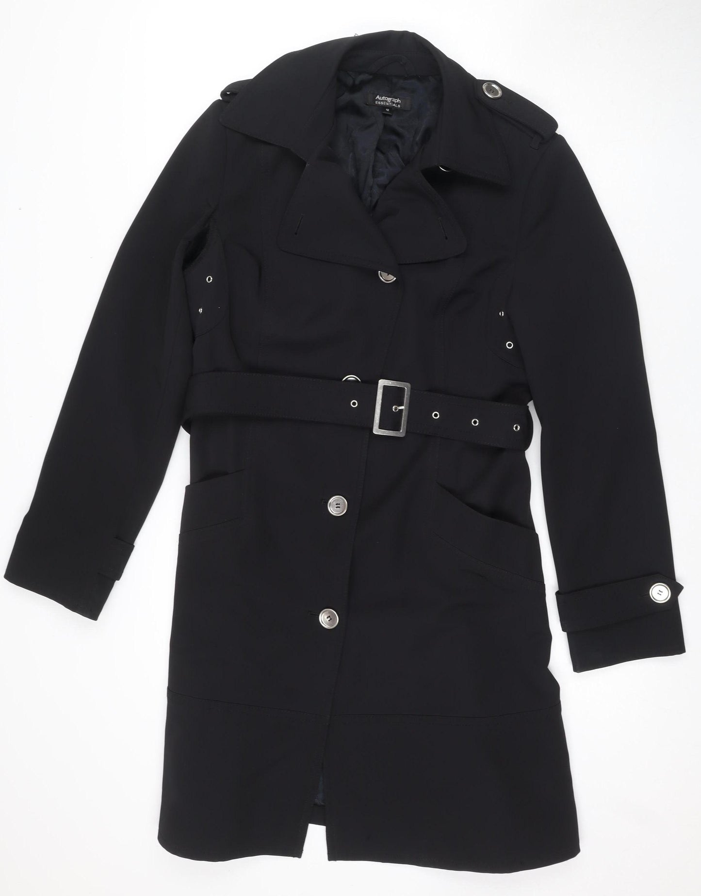 Marks and Spencer Women's Black Trench Coat Size 12
