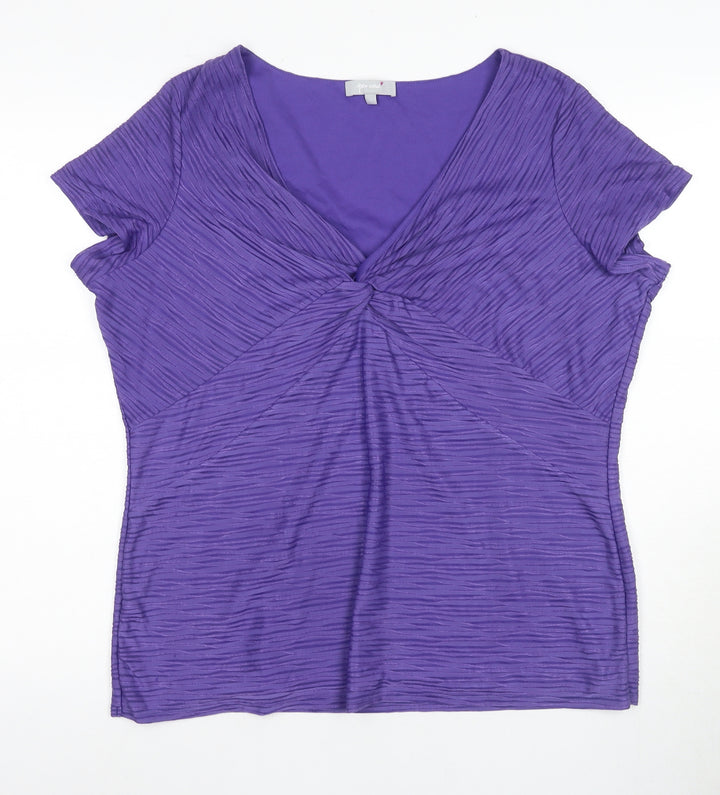 Per Una Women's Purple V-Neck T-Shirt Size 2