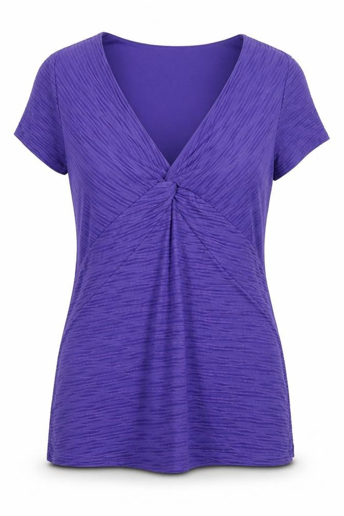 Front view of Per Una Women's Purple V-Neck T-Shirt, size 2