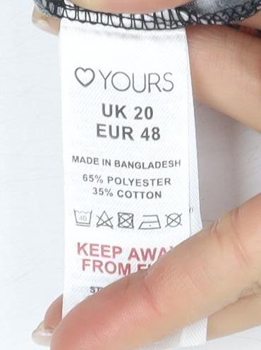 Yours Women's Multicoloured T-Shirt, Size 20, Animal Print