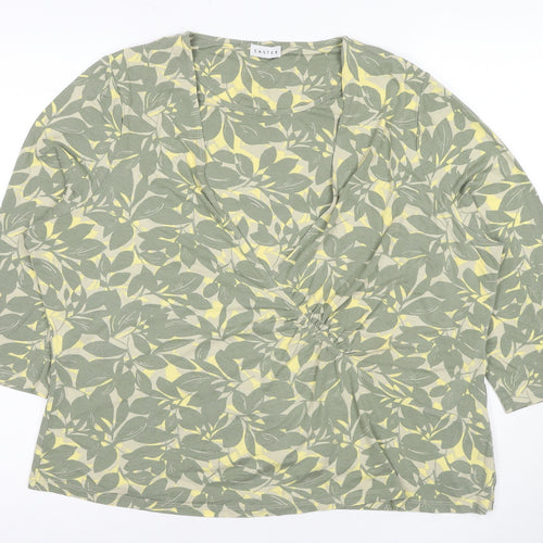 Eastex Women's Green Floral Wrap Blouse Size 18