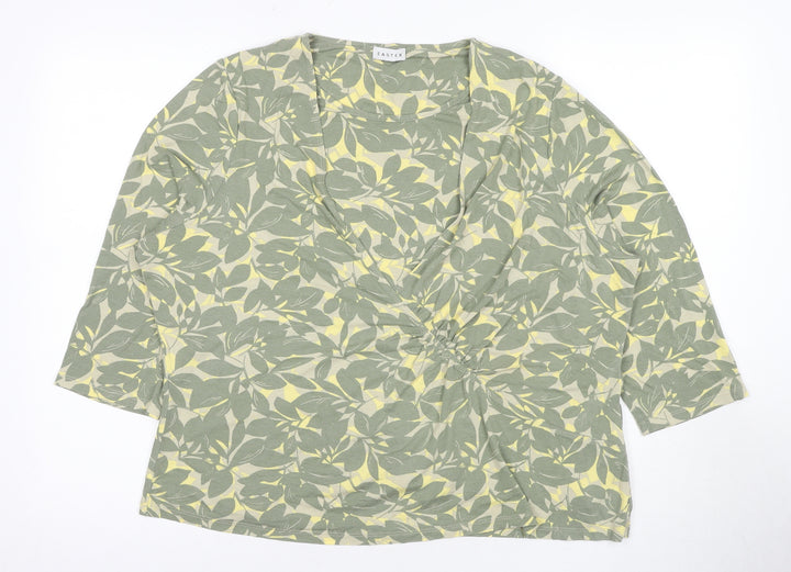 Eastex Women's Green Floral Wrap Blouse Size 18