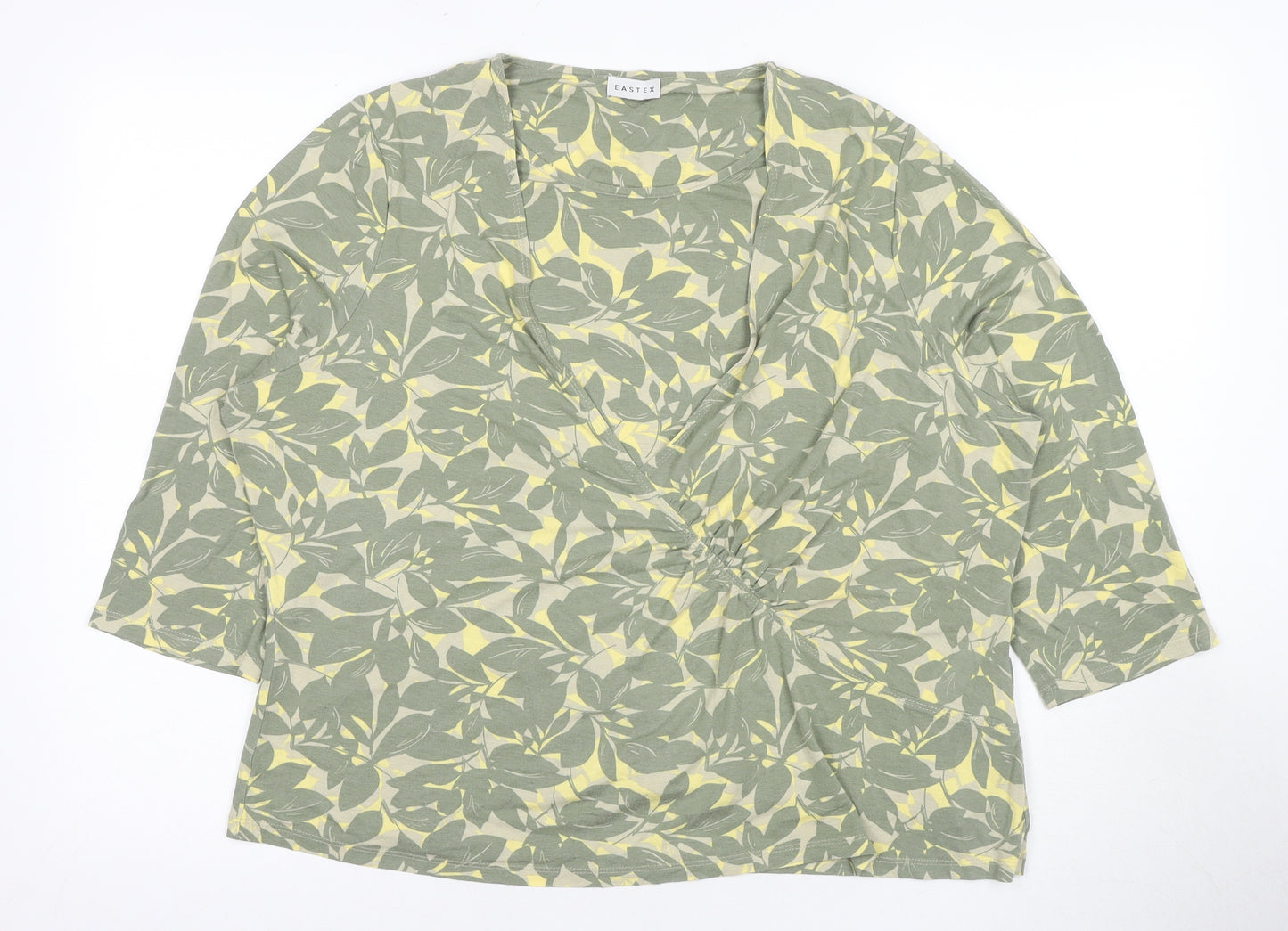 Eastex Women's Green Floral Wrap Blouse Size 18