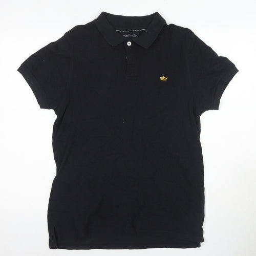 Industrialize Men's Black Cotton Polo Shirt L