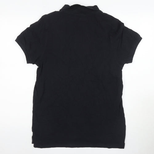 Industrialize Men's Black Cotton Polo Shirt L
