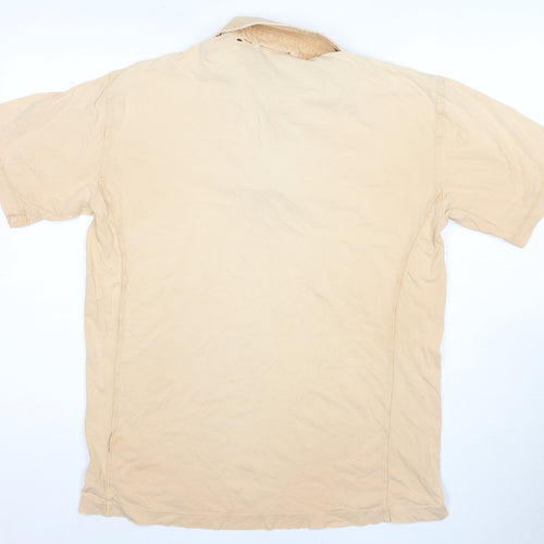 Orvis Men's Beige Cotton Polo Shirt, Medium, Summer Casual